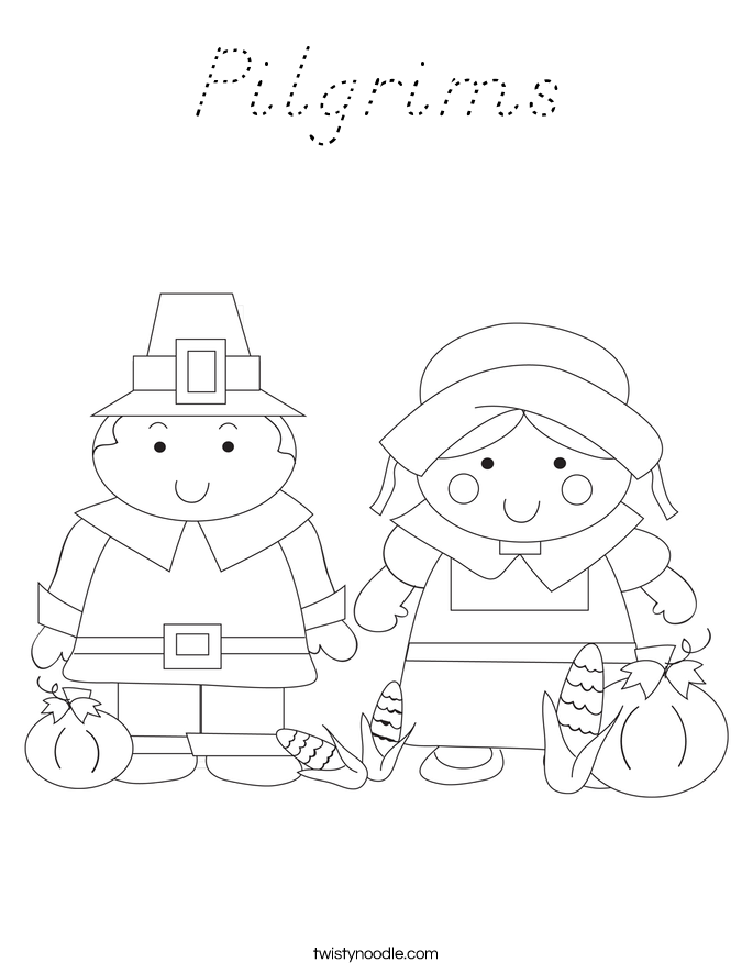 Pilgrims Coloring Page