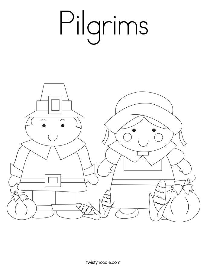 Pilgrims Coloring Page
