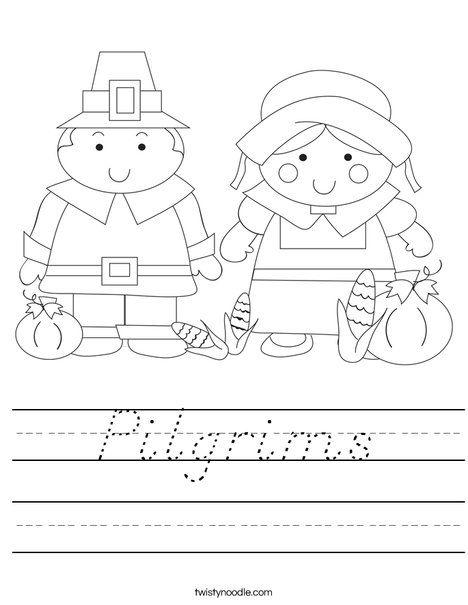 Pilgrim Couple Worksheet