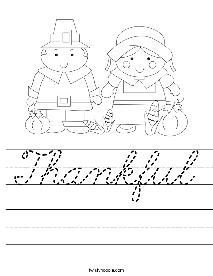 Thankful Worksheet