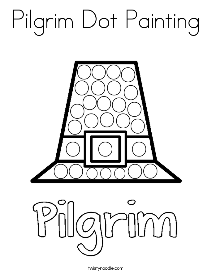 Pilgrim Dot Painting Coloring Page