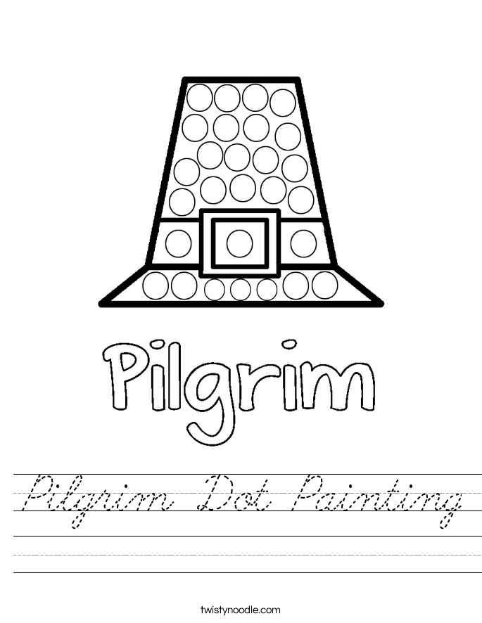 Pilgrim Dot Painting Worksheet