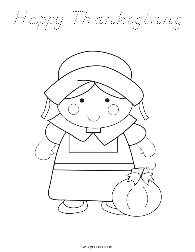 Happy Thanksgiving Coloring Page