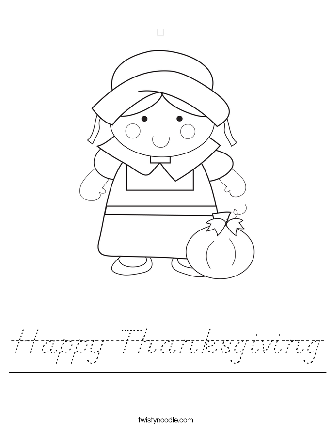Happy Thanksgiving Worksheet