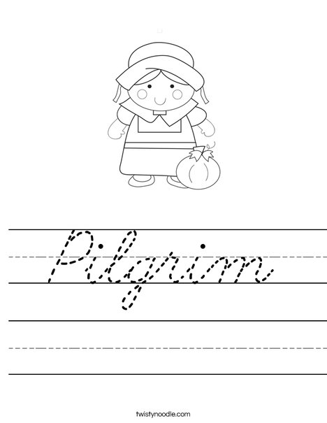 Pilgrim Girl Worksheet