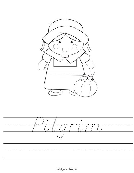 Pilgrim Girl Worksheet