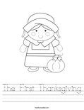 The First Thanksgiving Worksheet