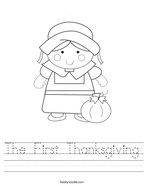 The First Thanksgiving Handwriting Sheet