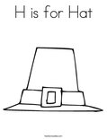 H is for Hat Coloring Page