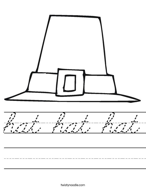 Pilgrim Hat Worksheet