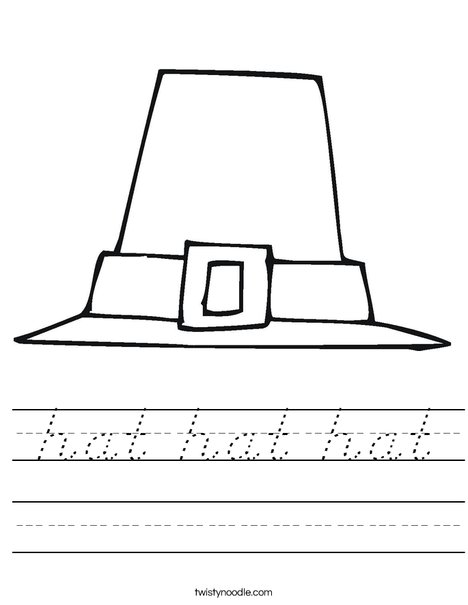 Pilgrim Hat Worksheet