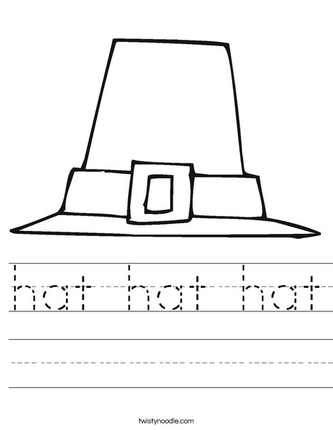 Pilgrim Hat Worksheet