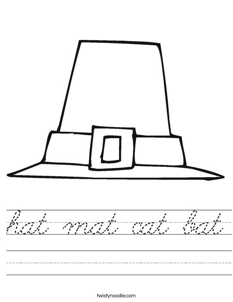 Pilgrim Hat Worksheet