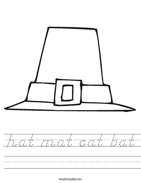 Pilgrim Hat Worksheet