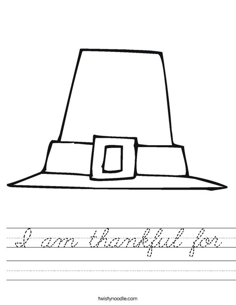 Pilgrim Hat Worksheet