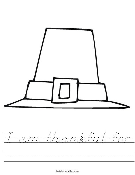 Pilgrim Hat Worksheet