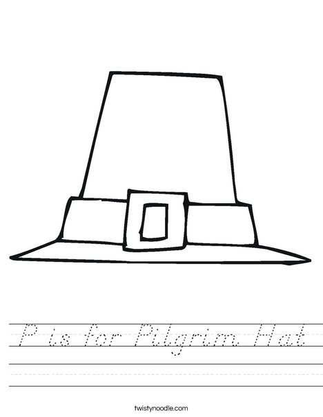 Pilgrim Hat Worksheet