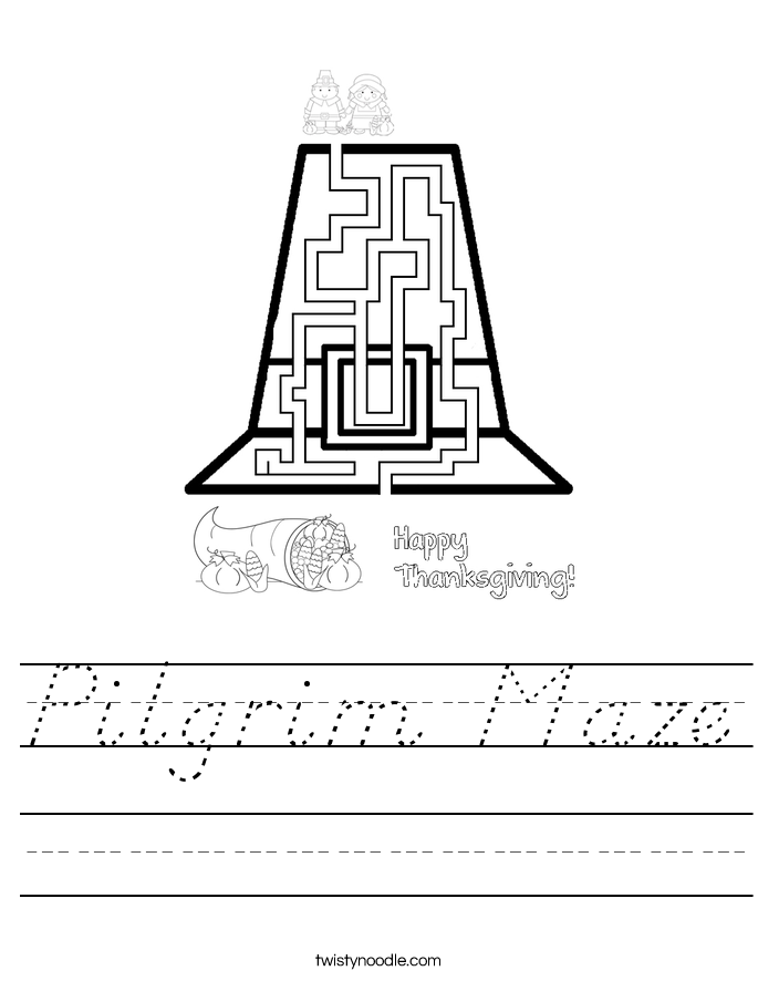Pilgrim Maze Worksheet