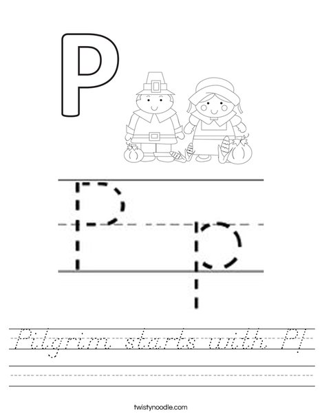 Pilgrim starts with P! Worksheet