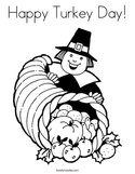 Happy Turkey Day Coloring Page