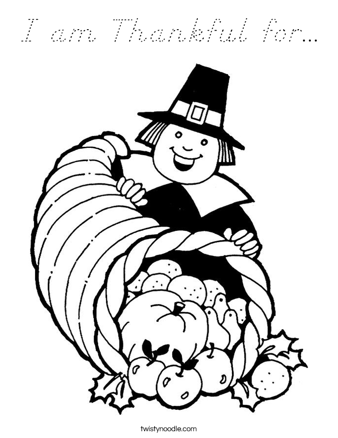 I am Thankful for... Coloring Page