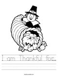 I am Thankful for... Worksheet