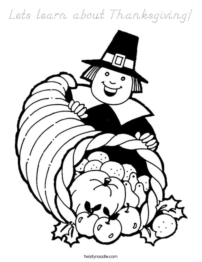 Lets learn about Thanksgiving! Coloring Page