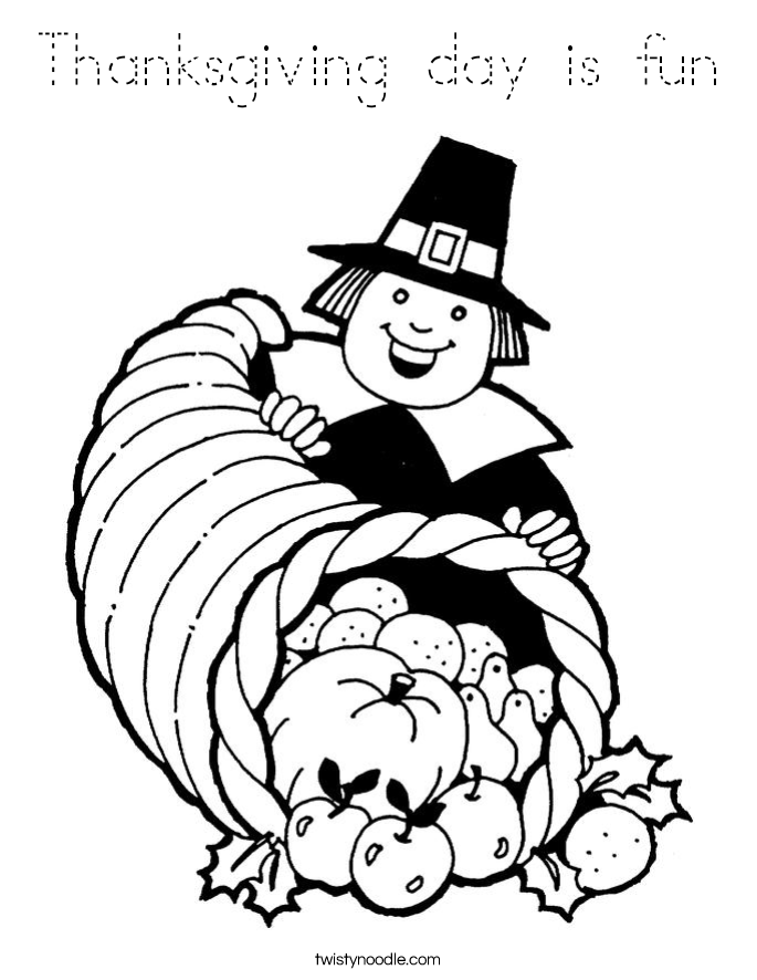 Thanksgiving day is fun Coloring Page