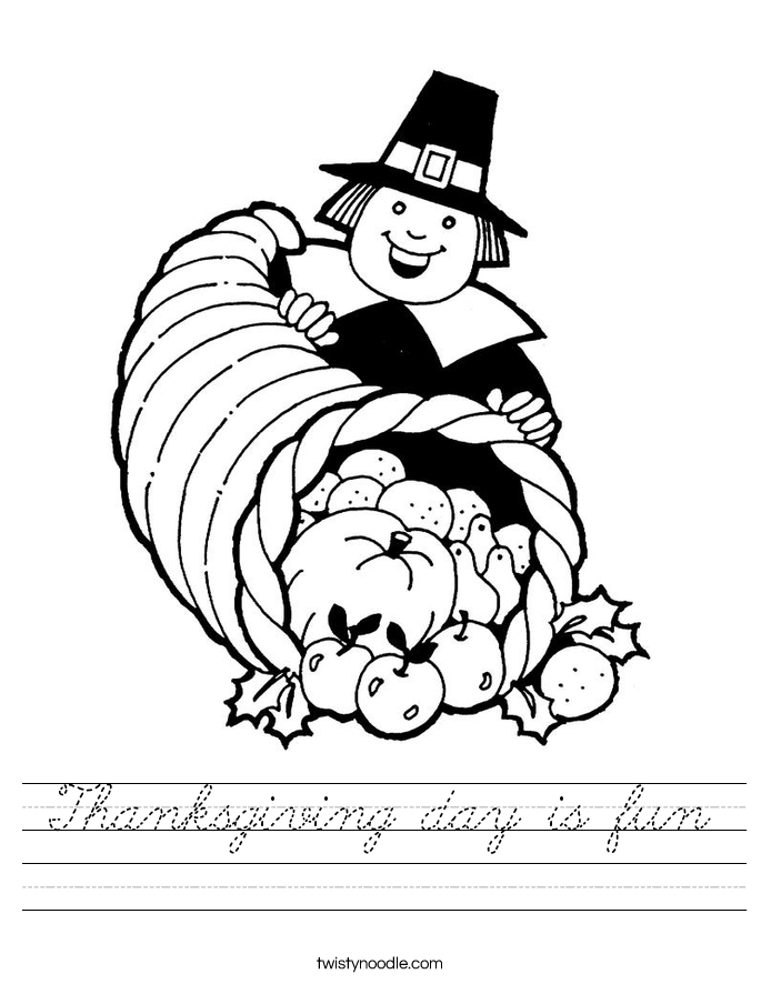 Thanksgiving day is fun Worksheet