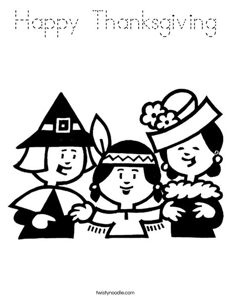 Pilgrims Coloring Page