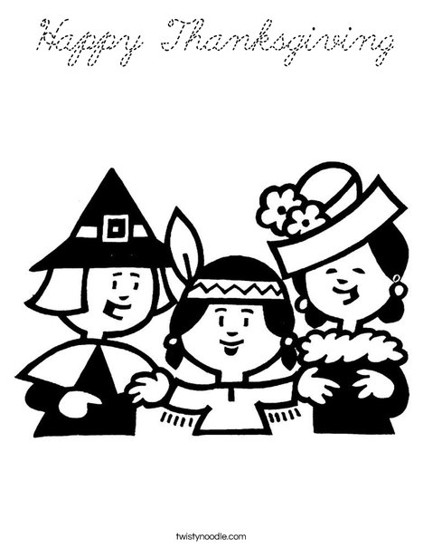 Pilgrims Coloring Page