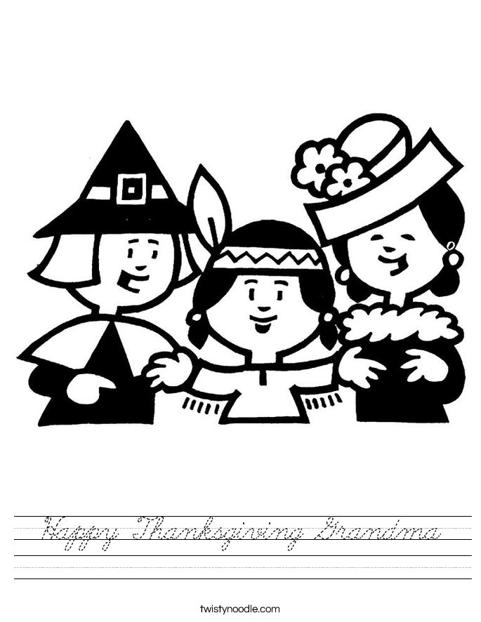 Happy Thanksgiving Grandma Worksheet