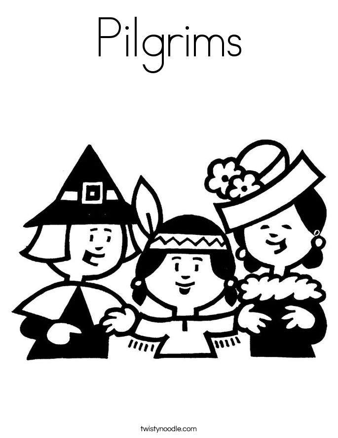 Pilgrims Coloring Page