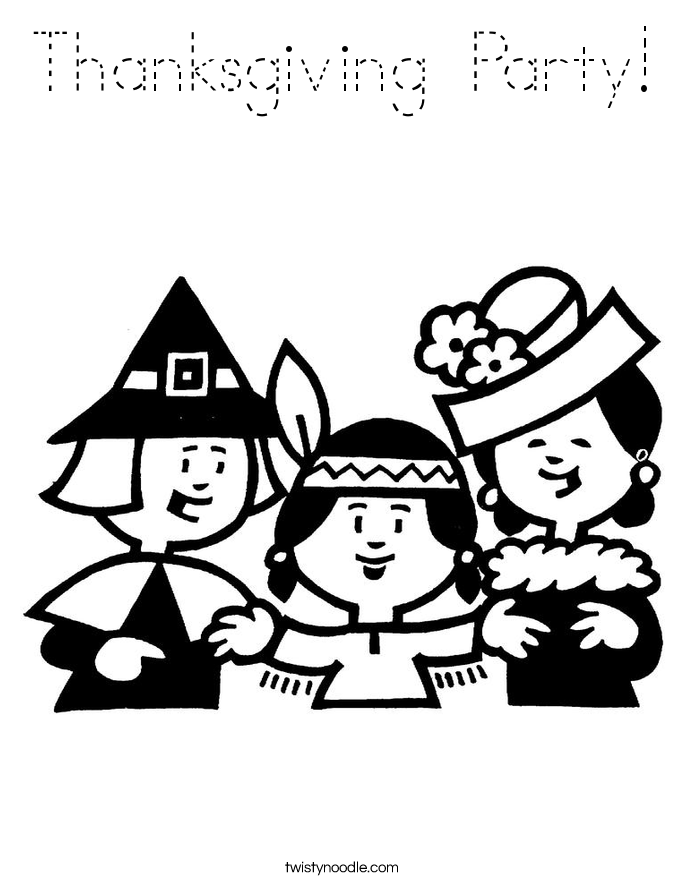 Thanksgiving Party! Coloring Page