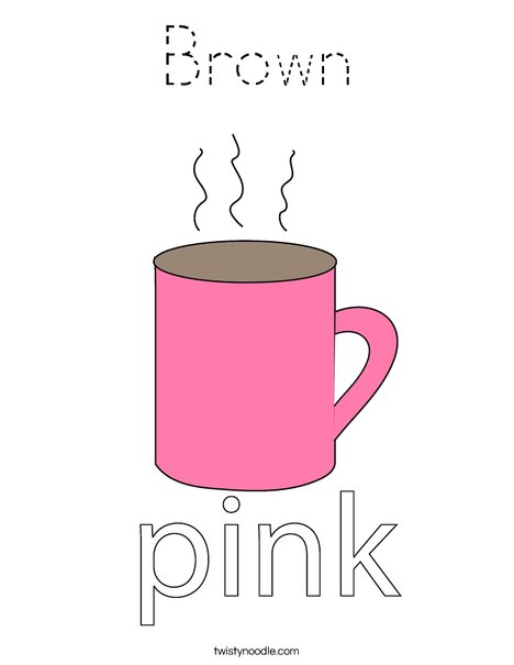 Pink Cup Coloring Page