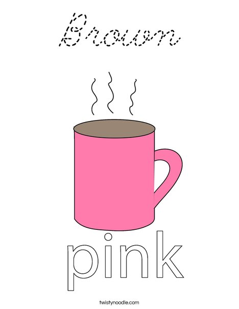 Pink Cup Coloring Page