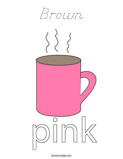 Pink Cup Coloring Page