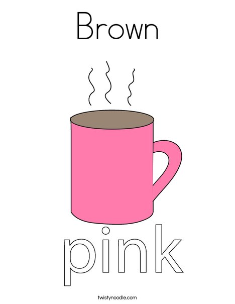 Pink Cup Coloring Page