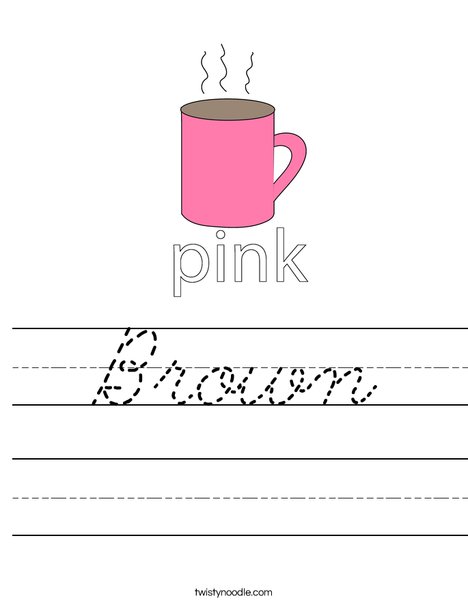 Pink Cup Worksheet