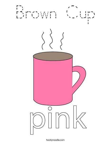 Pink Cup Coloring Page
