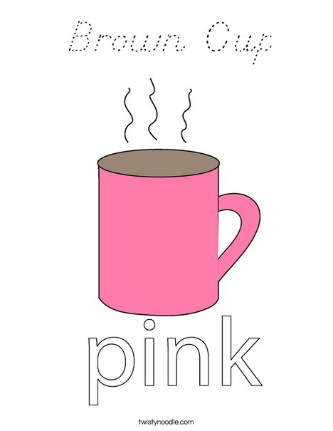 Pink Cup Coloring Page