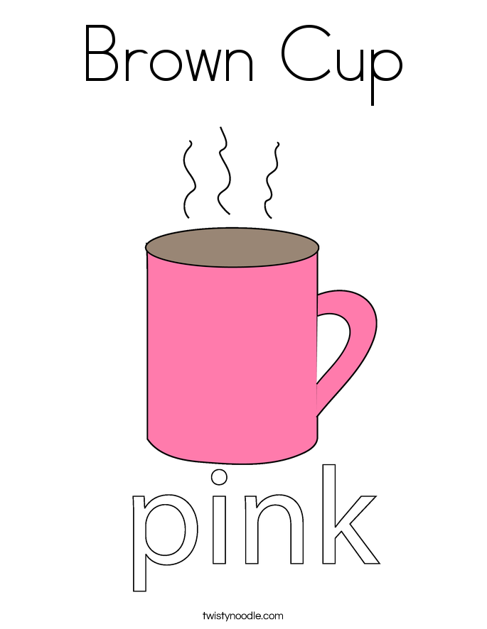 Brown Cup Coloring Page