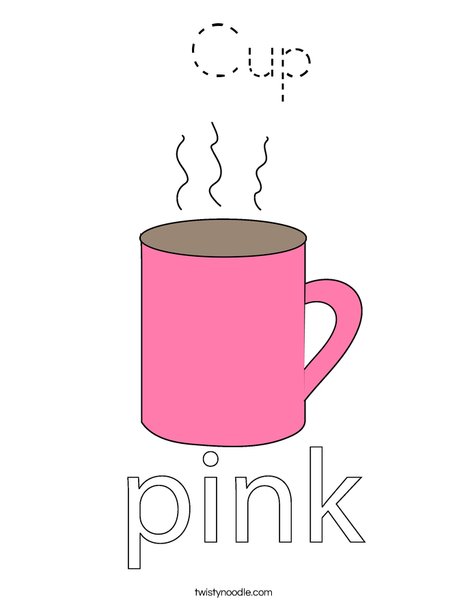 Pink Cup Coloring Page