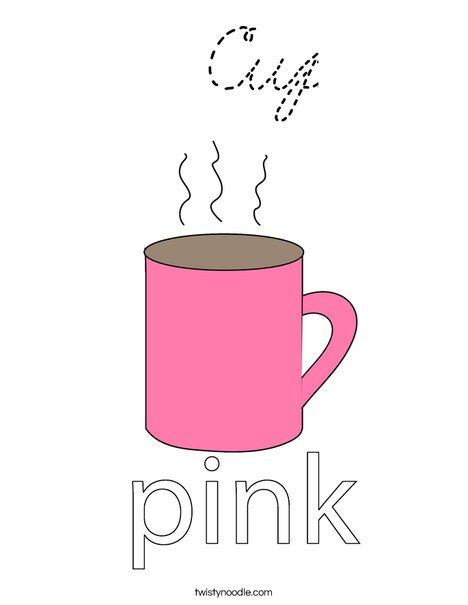 Pink Cup Coloring Page
