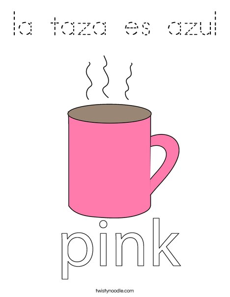 Pink Cup Coloring Page