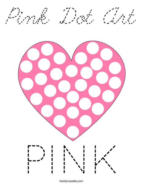 Pink Dot Art Coloring Page