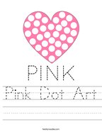 Pink Dot Art Handwriting Sheet