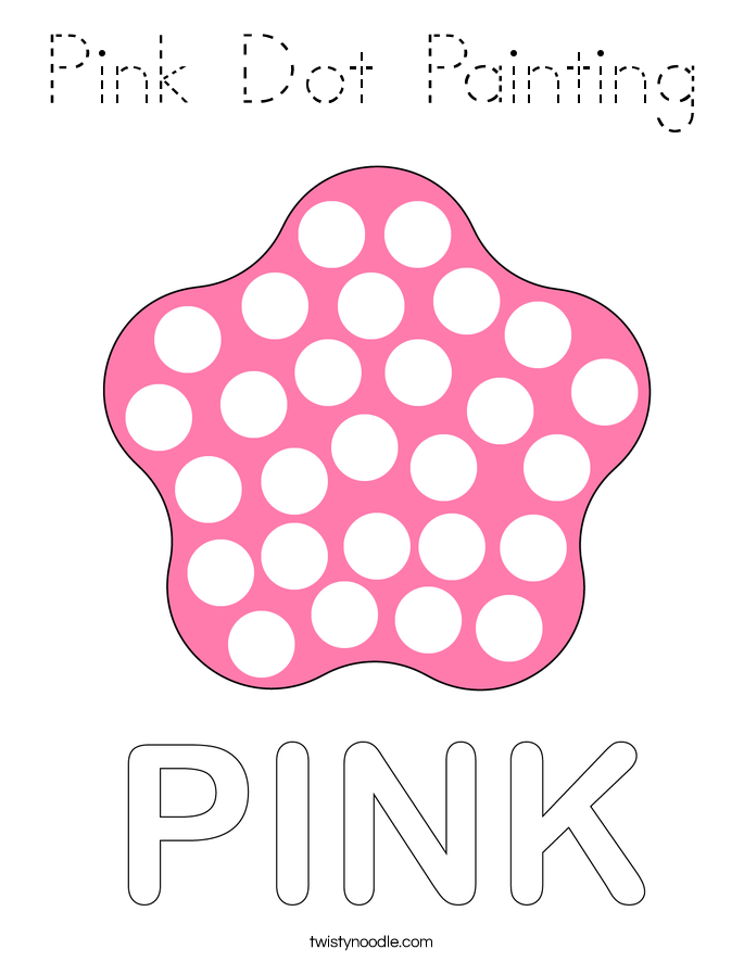 Pink Dot Painting Coloring Page