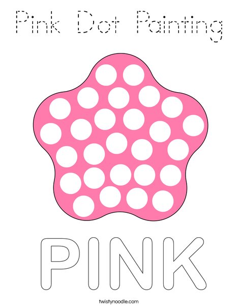 Pink Dot Painting Coloring Page