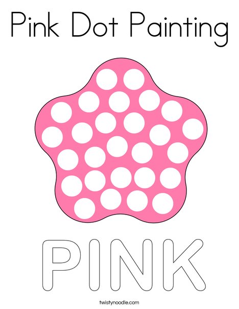 Pink Dot Painting Coloring Page